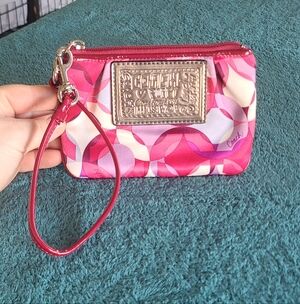 Coach Poppy Pink and Purple Wristlet